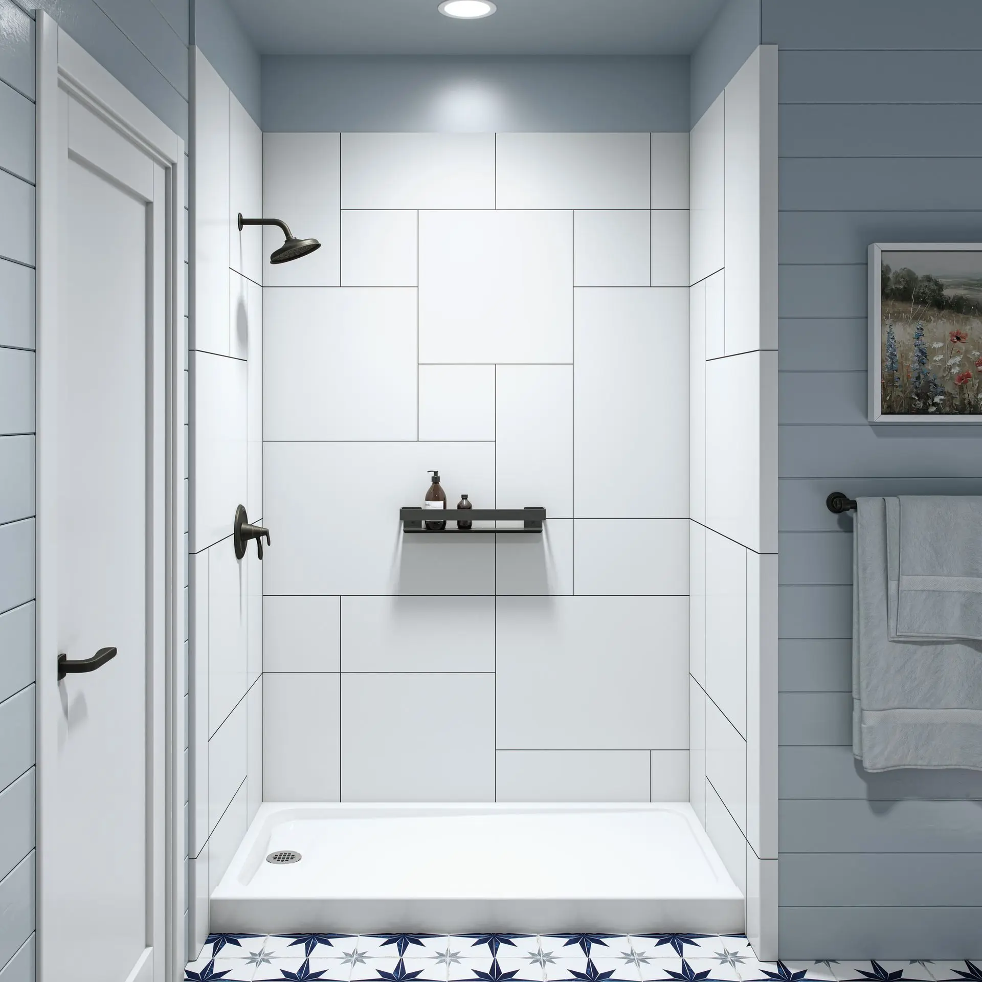 Modern tiled shower